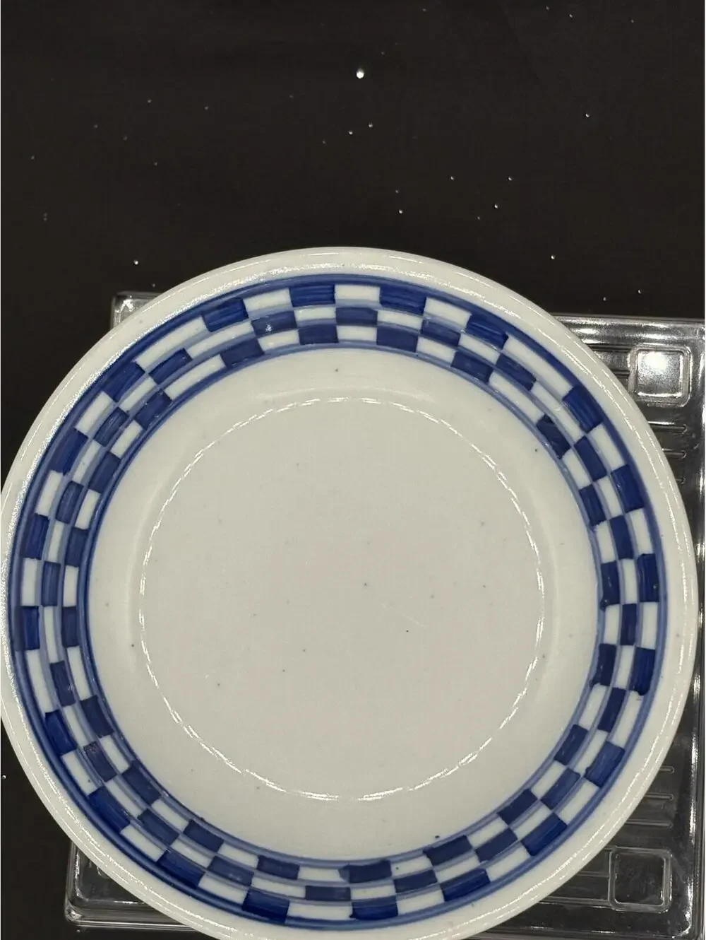 Set of 2 VTG Williams Sonoma IDG Checkered Lidded Coffee Tea Cup Saucer